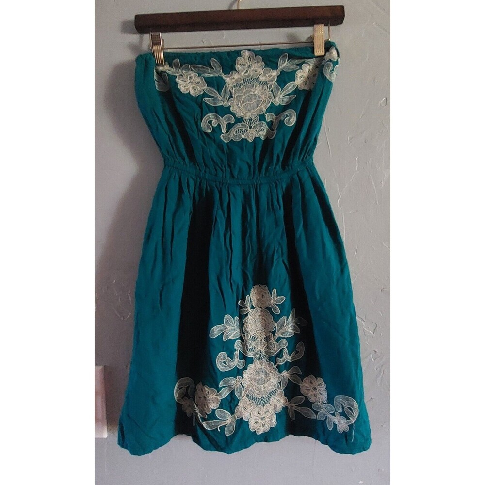 Billabong Strapless Dress Mini,Women's XS,Embroidery, 13 Inch Of Armp To Armp